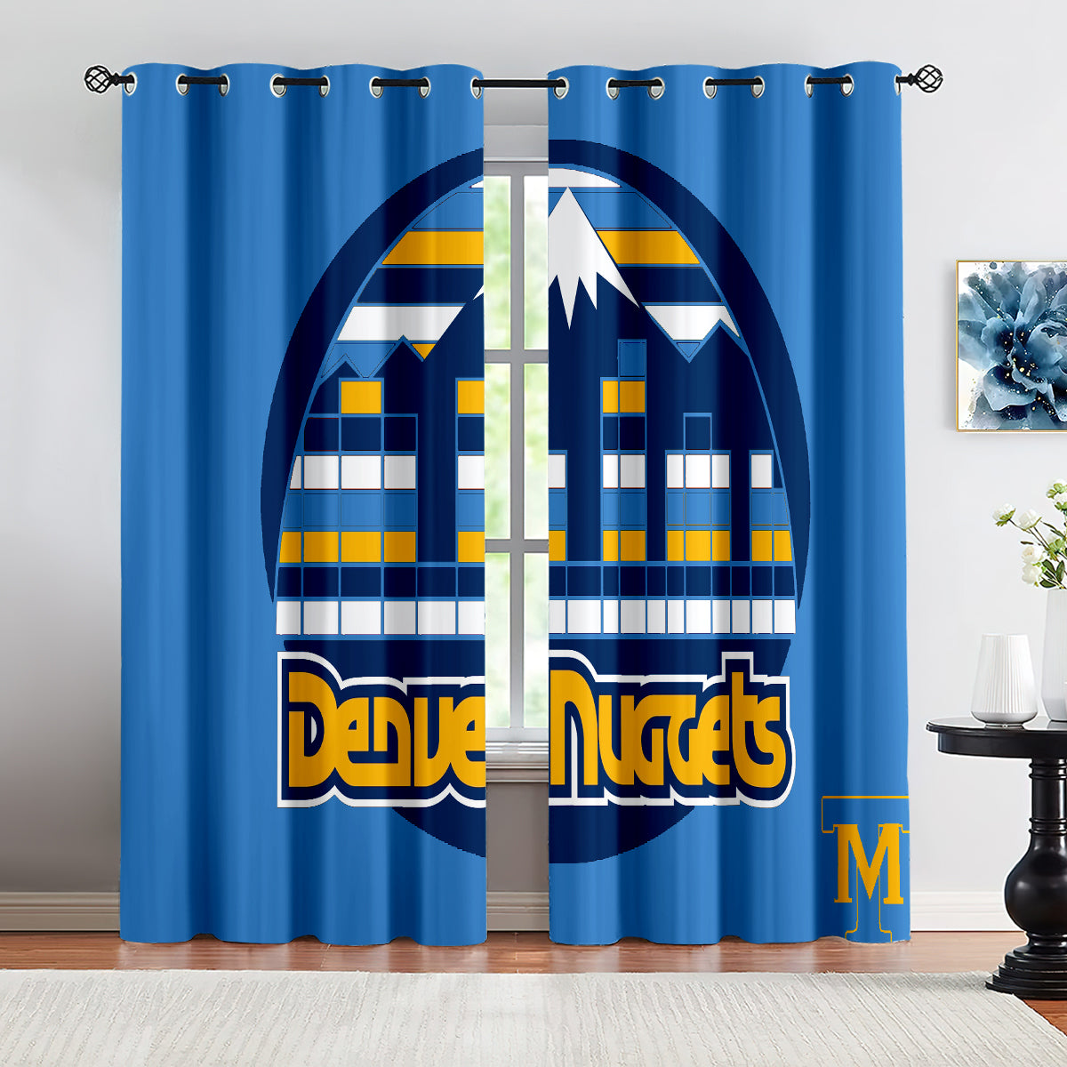 Denver Basketball Nuggets Blackout Curtains Drapes For Window Treatment Set