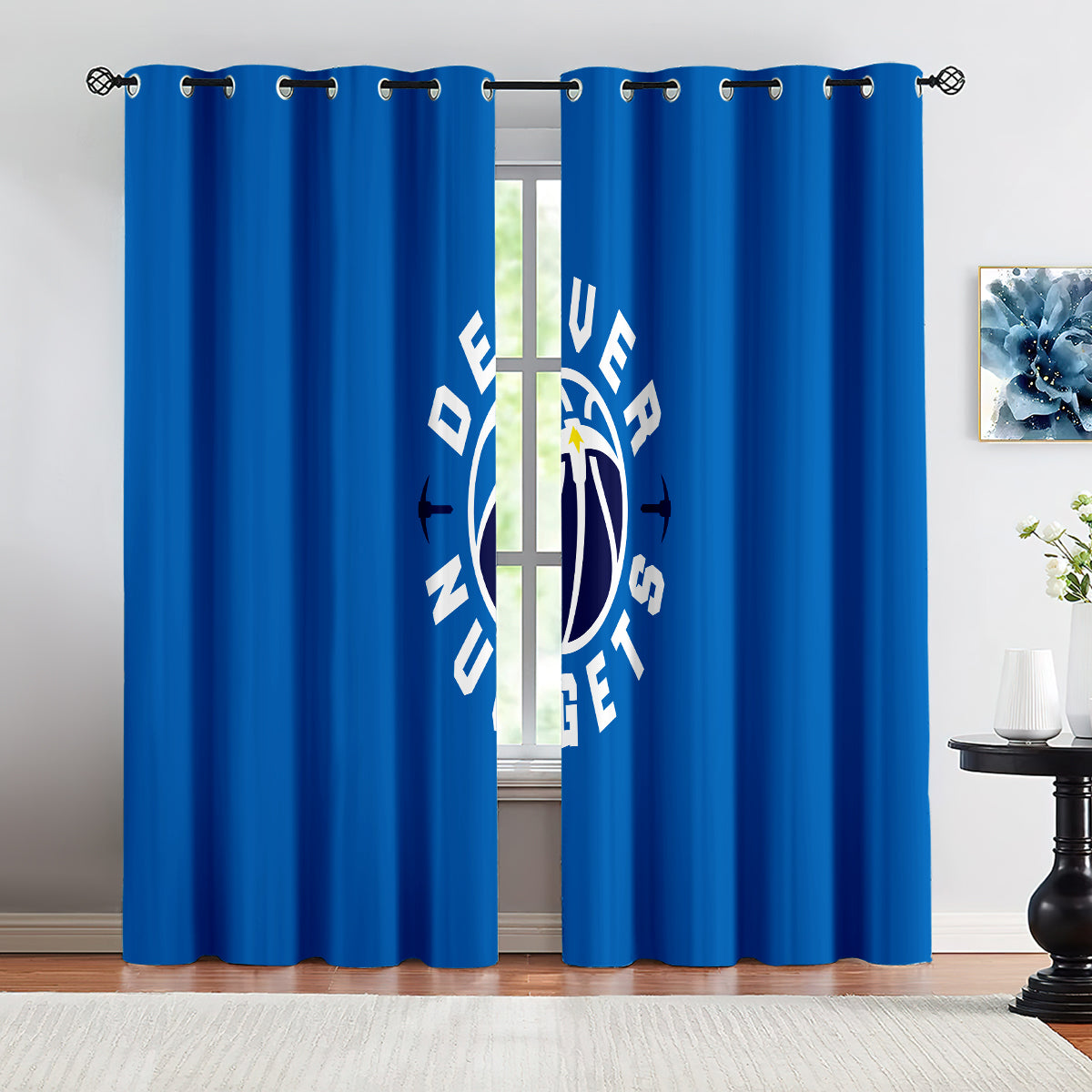 Denver Basketball Nuggets Blackout Curtains Drapes For Window Treatment Set