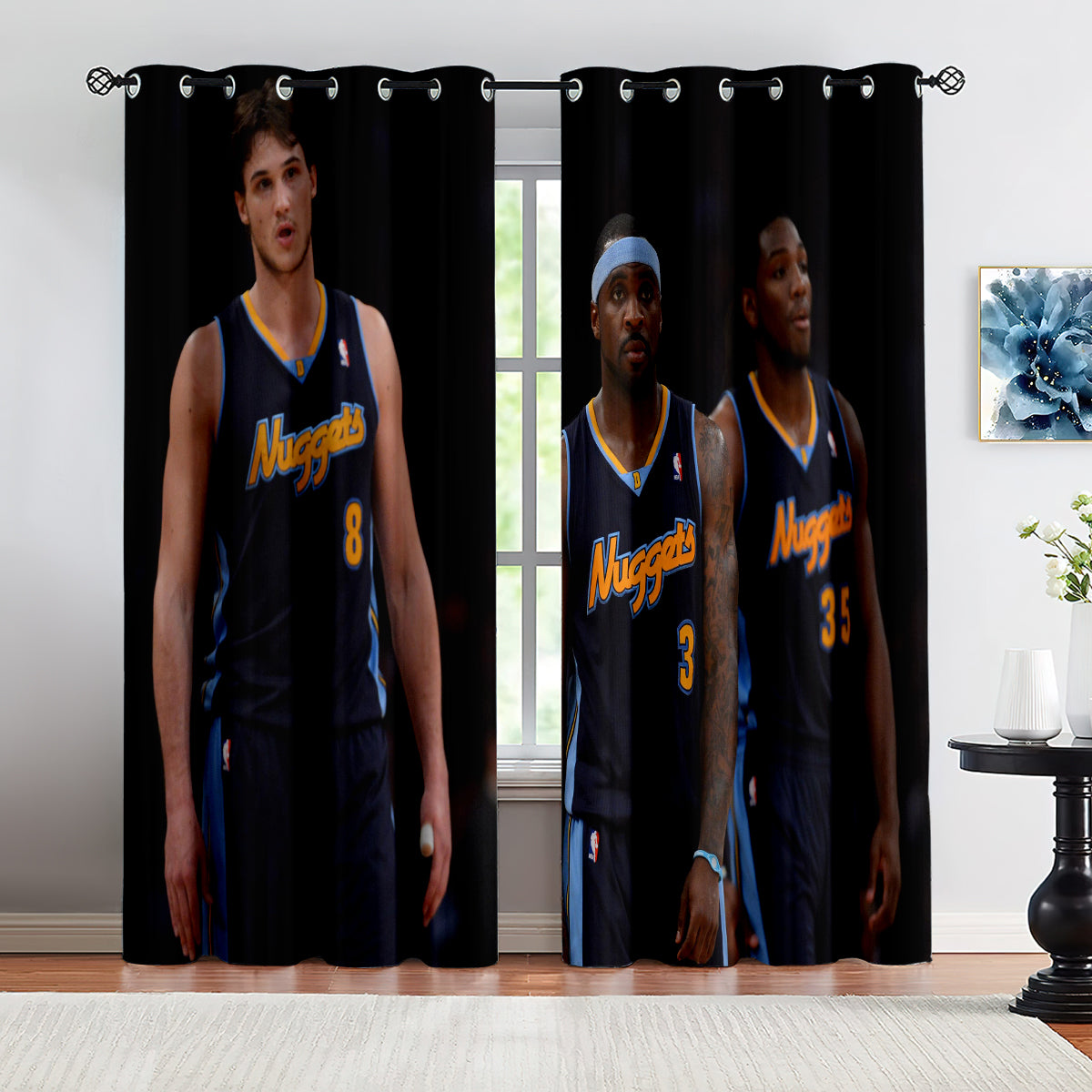 Denver Basketball Nuggets Blackout Curtains Drapes For Window Treatment Set