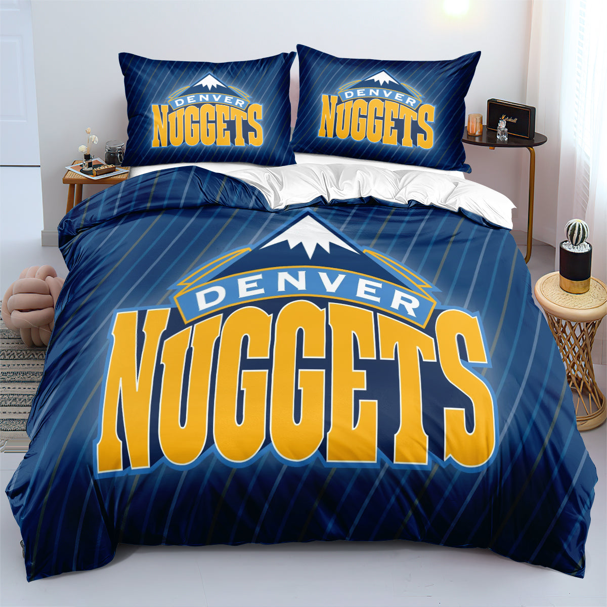 Denver Basketball Nuggets Bedding Set Quilt Cover Without Filler