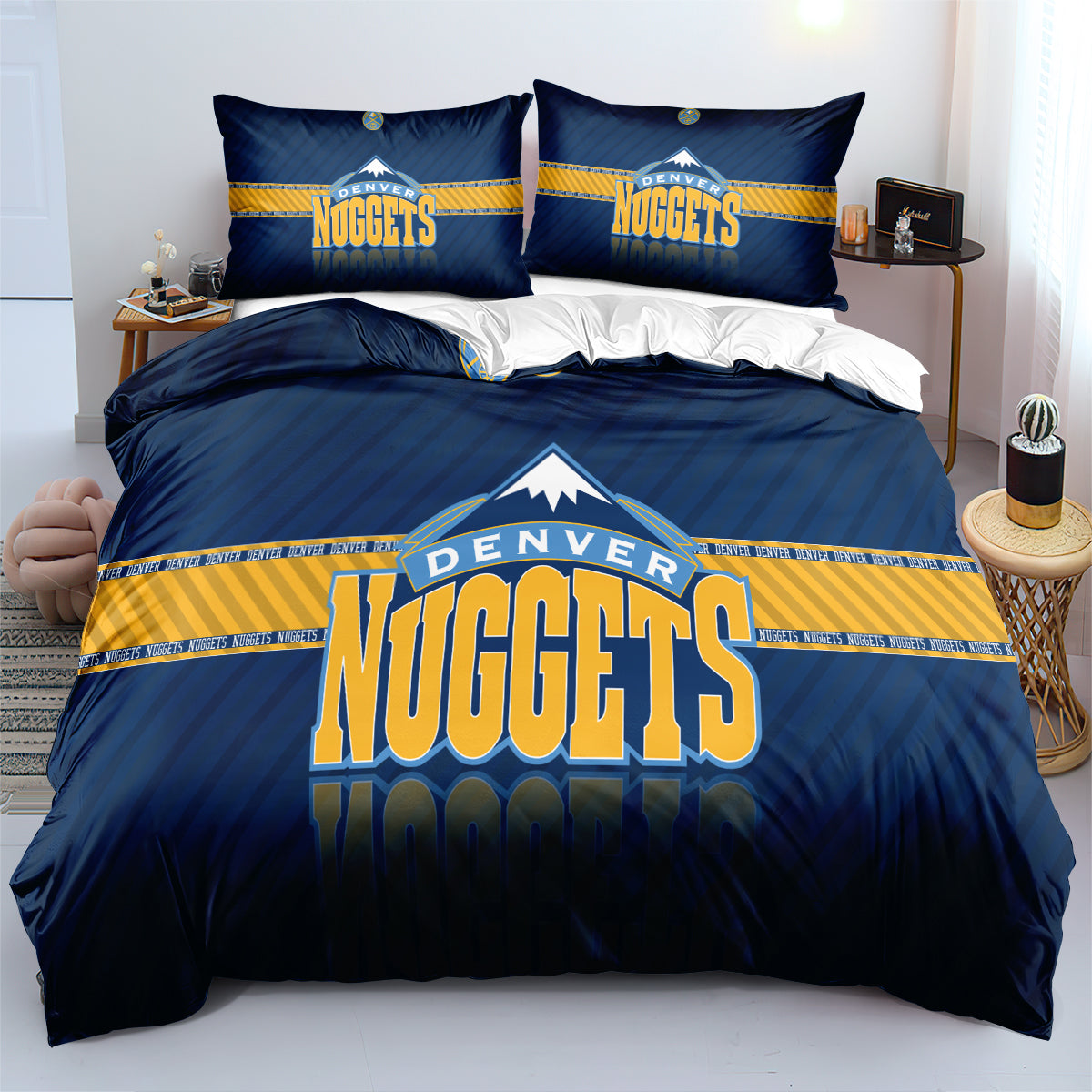 Denver Basketball Nuggets Bedding Set Quilt Cover Without Filler