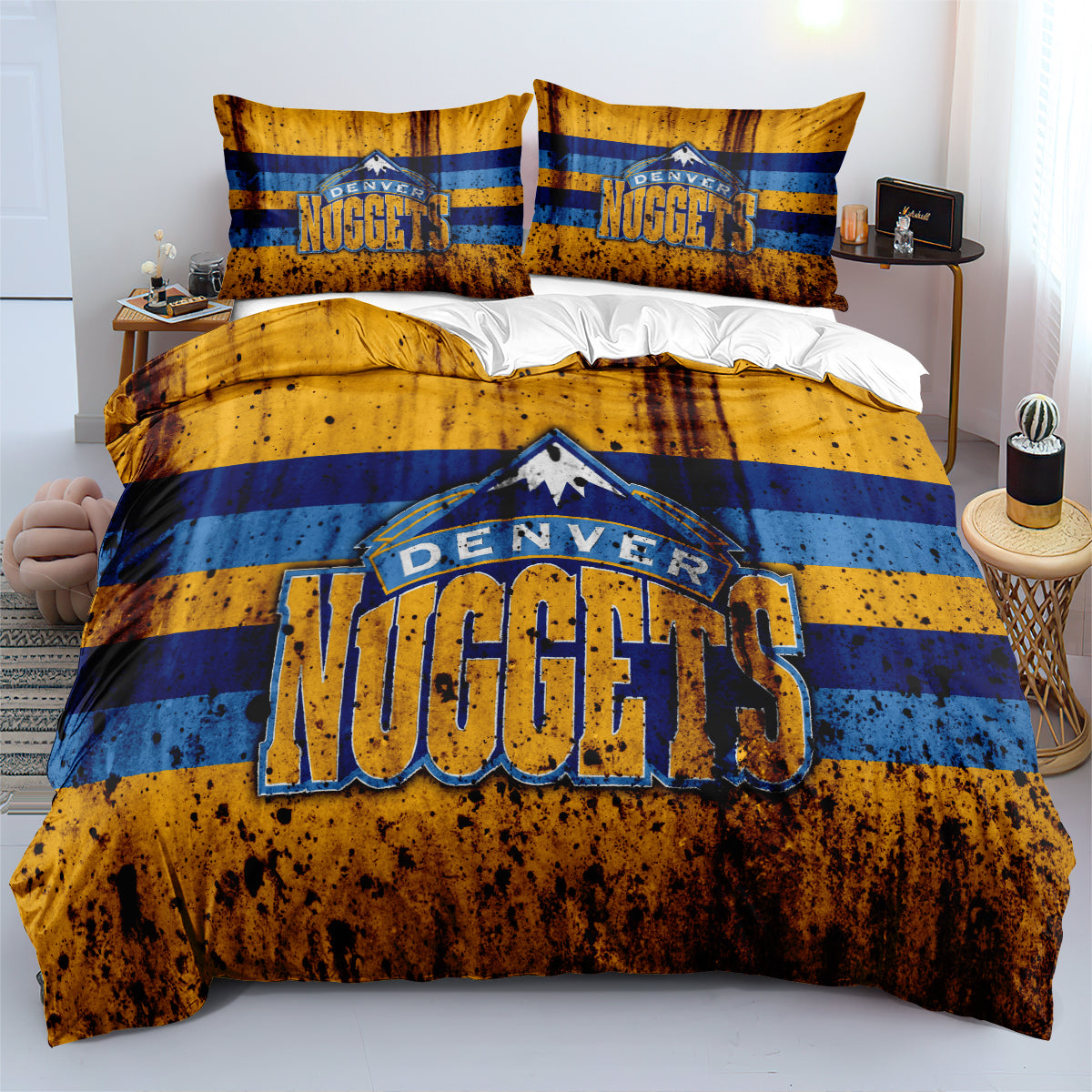 Denver Basketball Nuggets Bedding Set Quilt Cover Without Filler