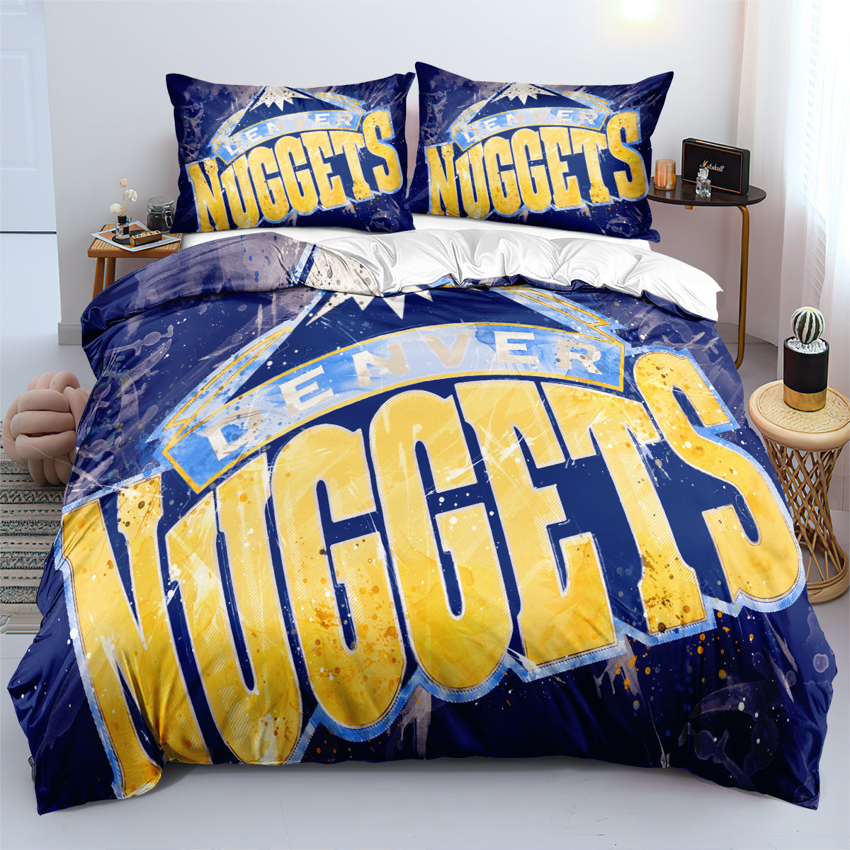 Denver Basketball Nuggets Bedding Set Quilt Cover Without Filler