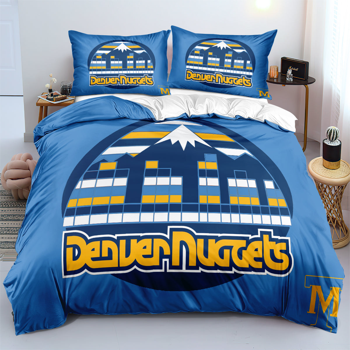 Denver Basketball Nuggets Bedding Set Quilt Cover Without Filler