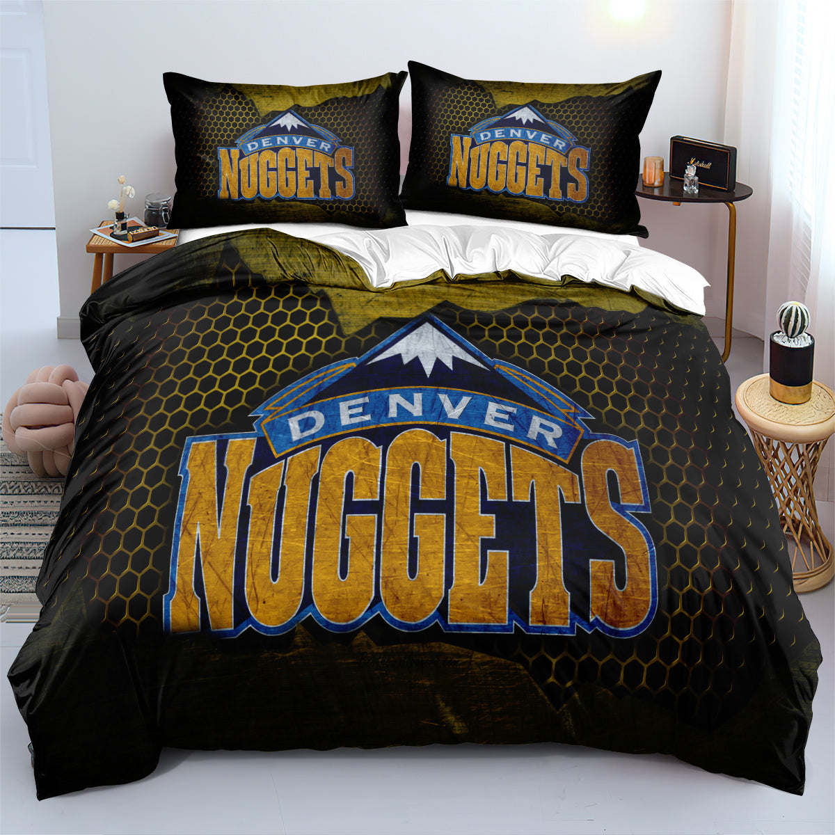 Denver Basketball Nuggets Bedding Set Quilt Cover Without Filler