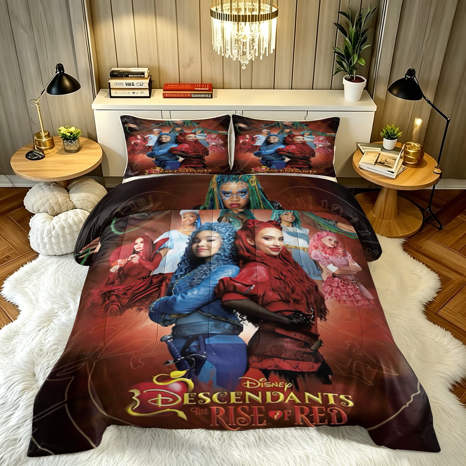 Descendants The Rise of Red Comforter Pillowcase Sets Blanket All Season Reversible Quilted Duvet