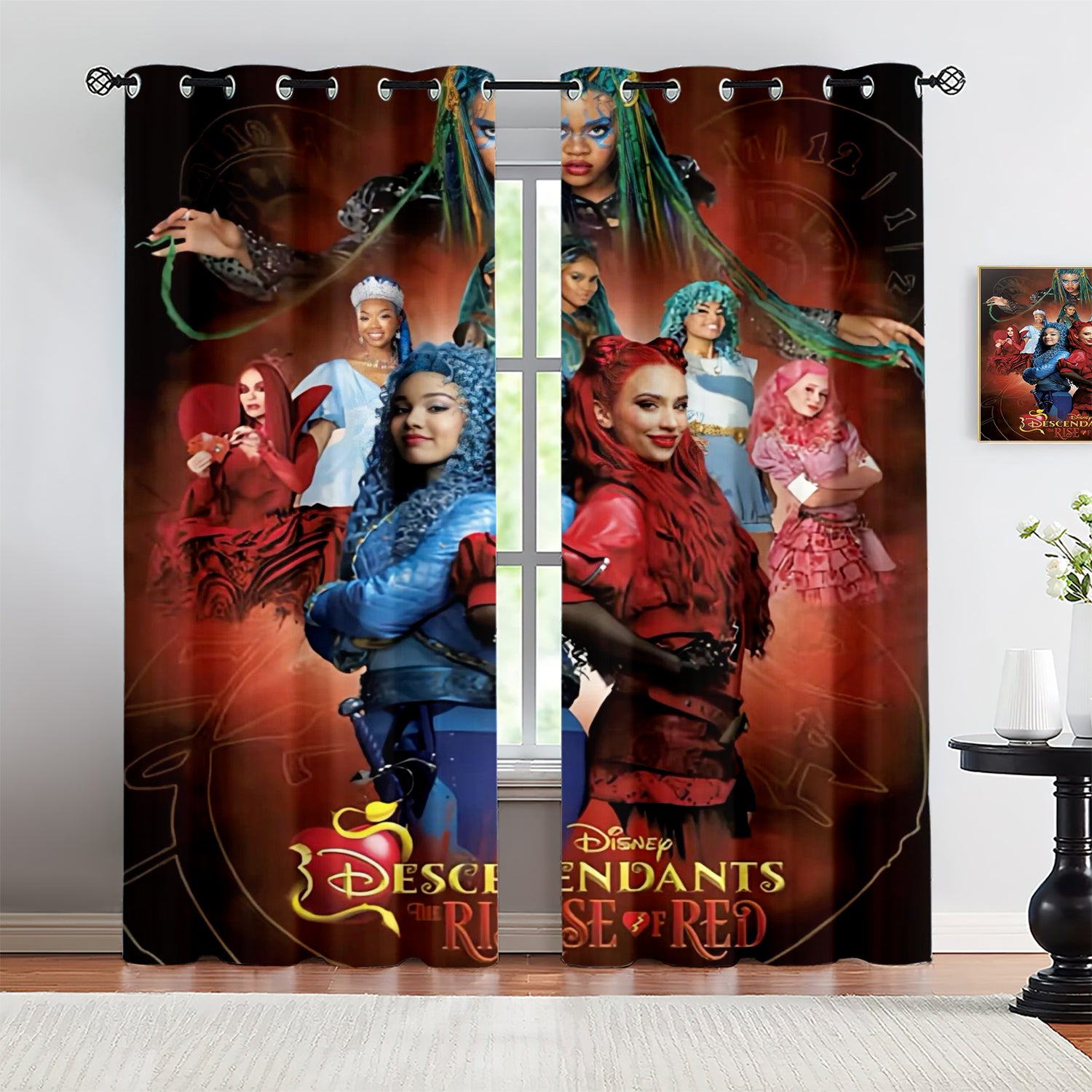Descendants The Rise of Red Blackout Curtains Drapes For Window Treatment Set