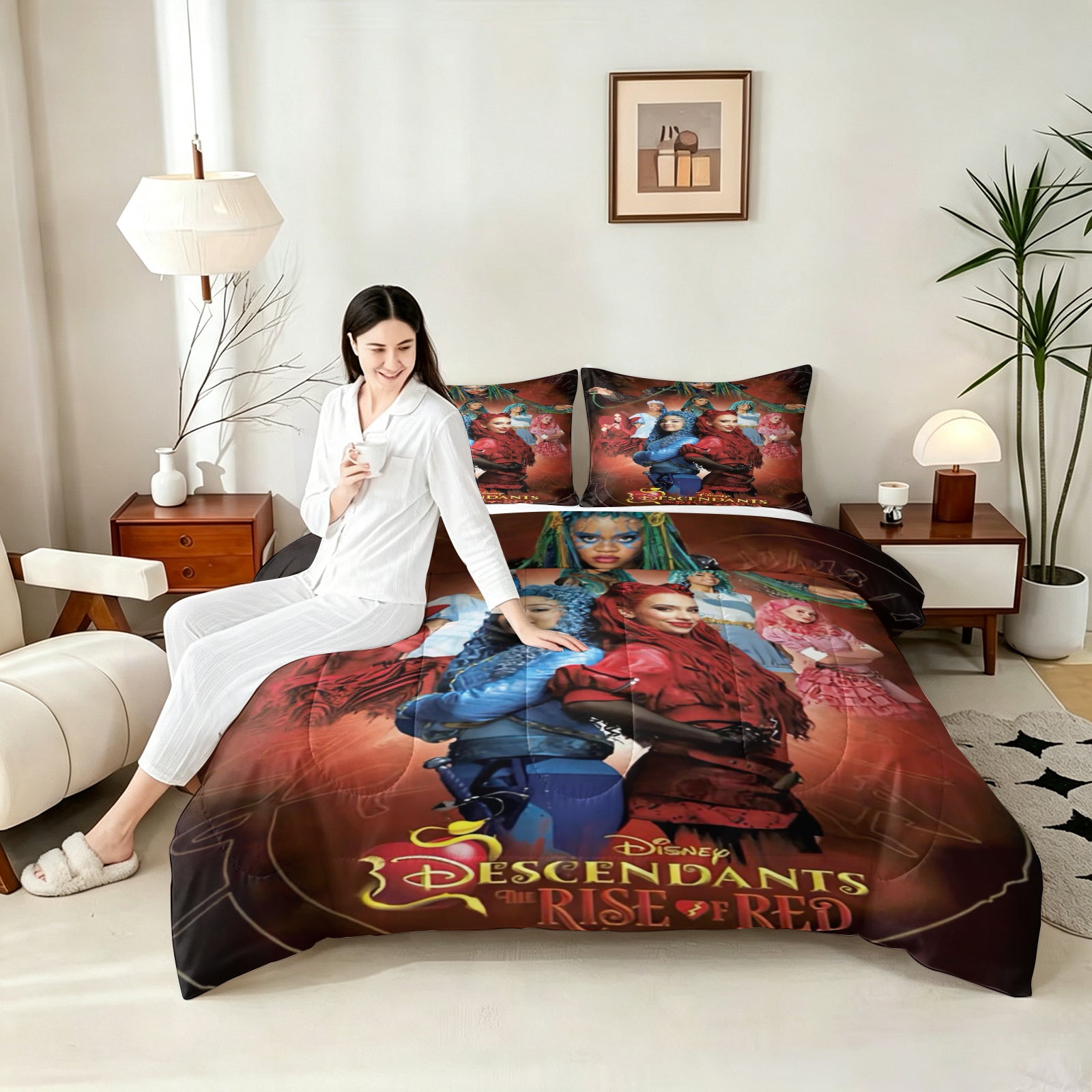 Descendants The Rise of Red Comforter Pillowcase Sets Blanket All Season Reversible Quilted Duvet