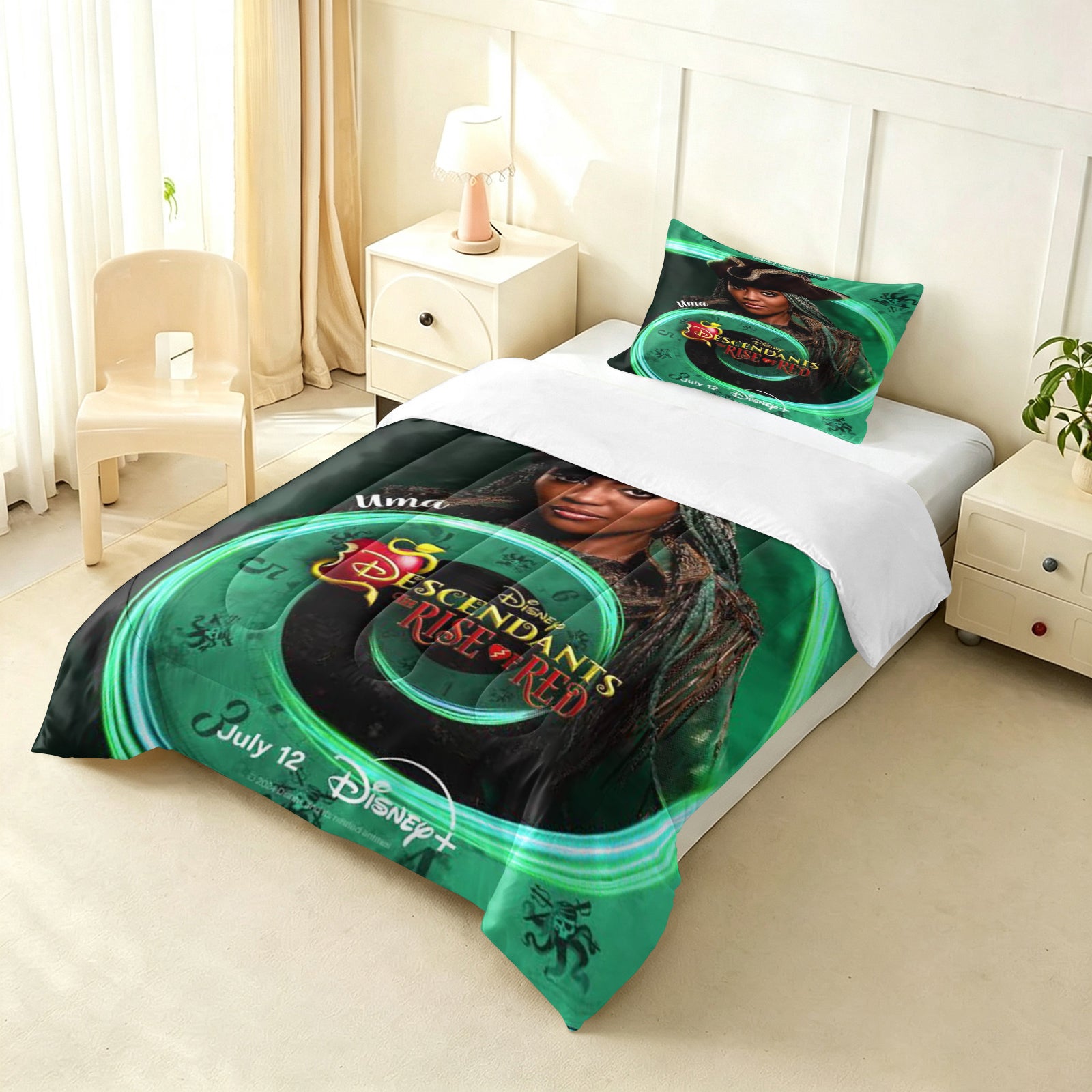 Descendants The Rise of Red Comforter Pillowcase Sets Blanket All Season Reversible Quilted Duvet