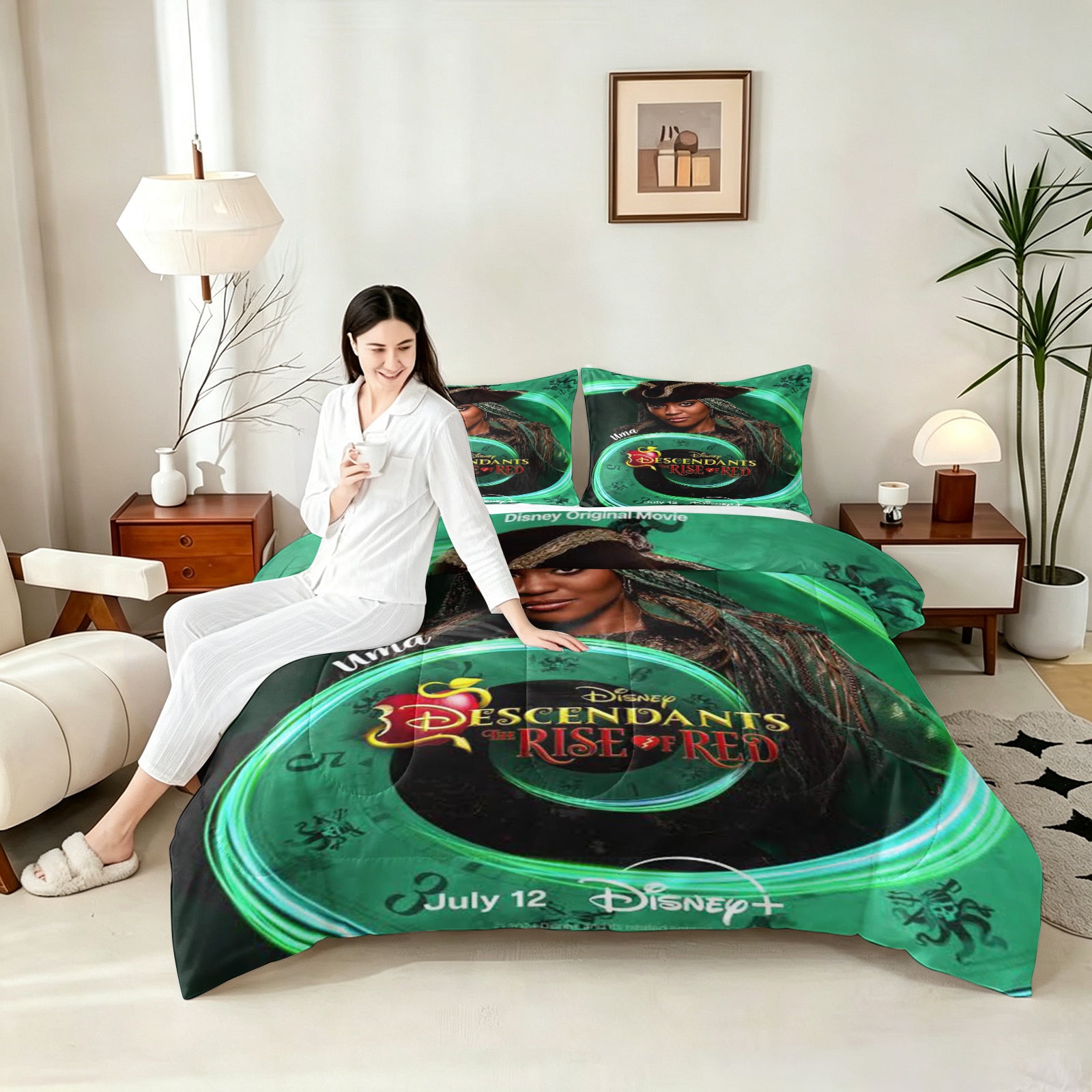 Descendants The Rise of Red Comforter Pillowcase Sets Blanket All Season Reversible Quilted Duvet
