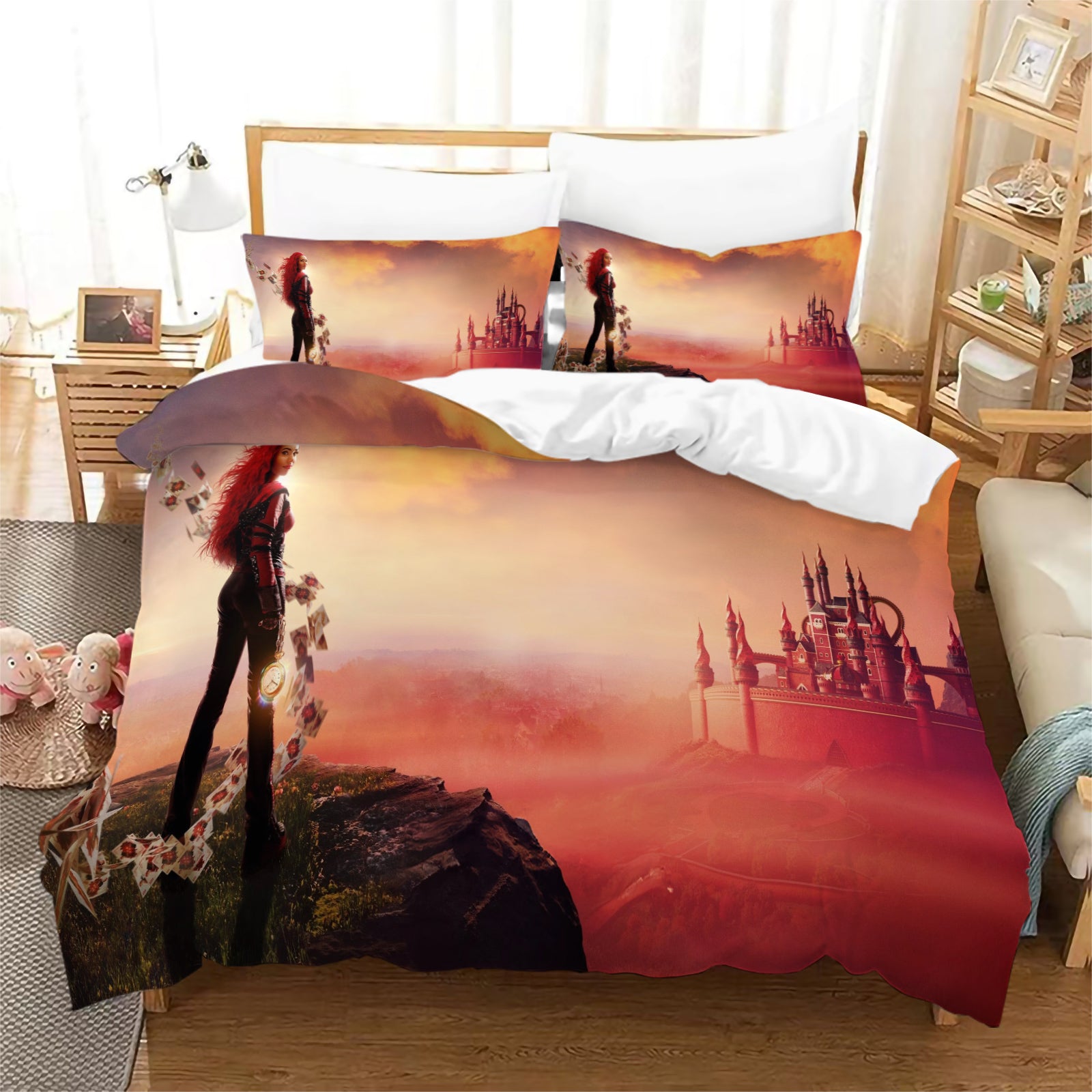 Descendants The Rise of Red Duvet Cover Quilt Case Pillowcase Bedding Set Without Filler