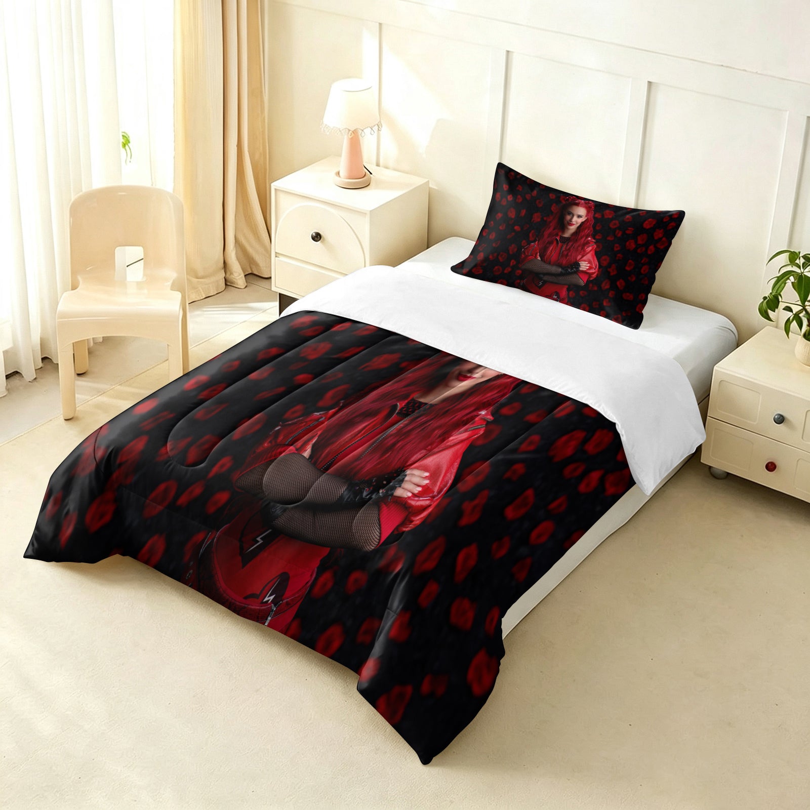 Descendants The Rise of Red Comforter Pillowcase Sets Blanket All Season Reversible Quilted Duvet