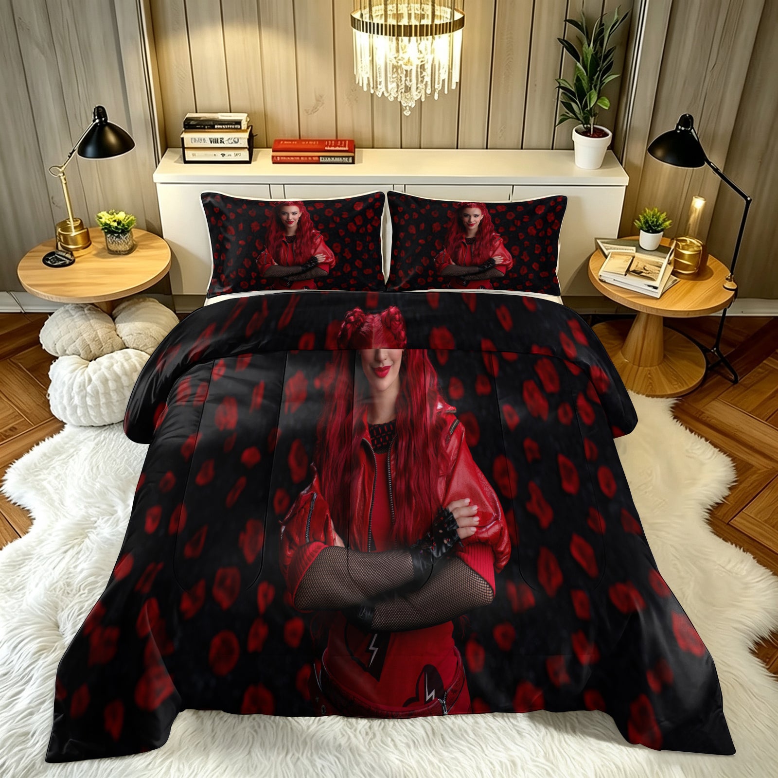 Descendants The Rise of Red Comforter Pillowcase Sets Blanket All Season Reversible Quilted Duvet