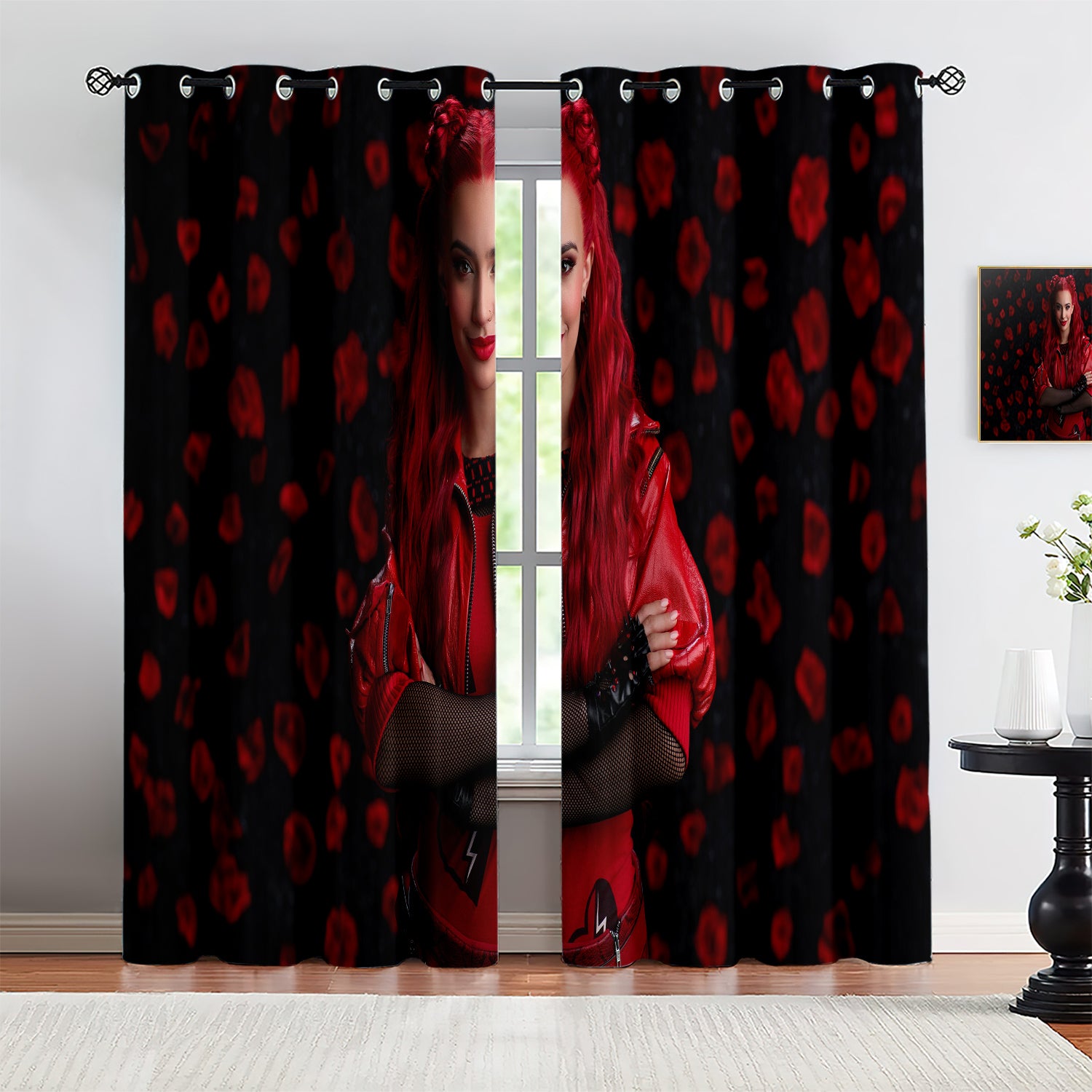 Descendants The Rise of Red Blackout Curtains Drapes For Window Treatment Set