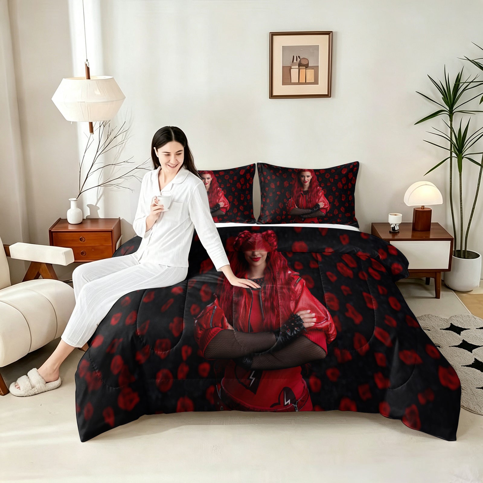 Descendants The Rise of Red Comforter Pillowcase Sets Blanket All Season Reversible Quilted Duvet