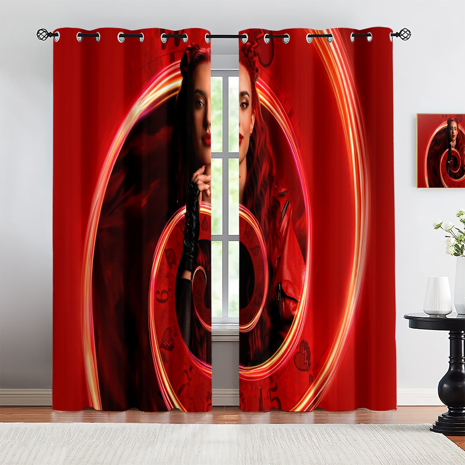 Descendants The Rise of Red Blackout Curtains Drapes For Window Treatment Set