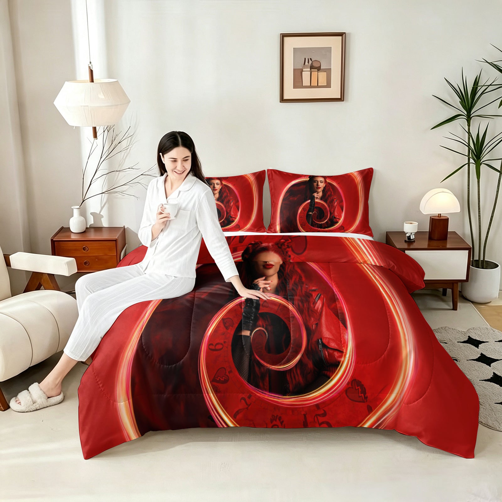 Descendants The Rise of Red Comforter Pillowcase Sets Blanket All Season Reversible Quilted Duvet