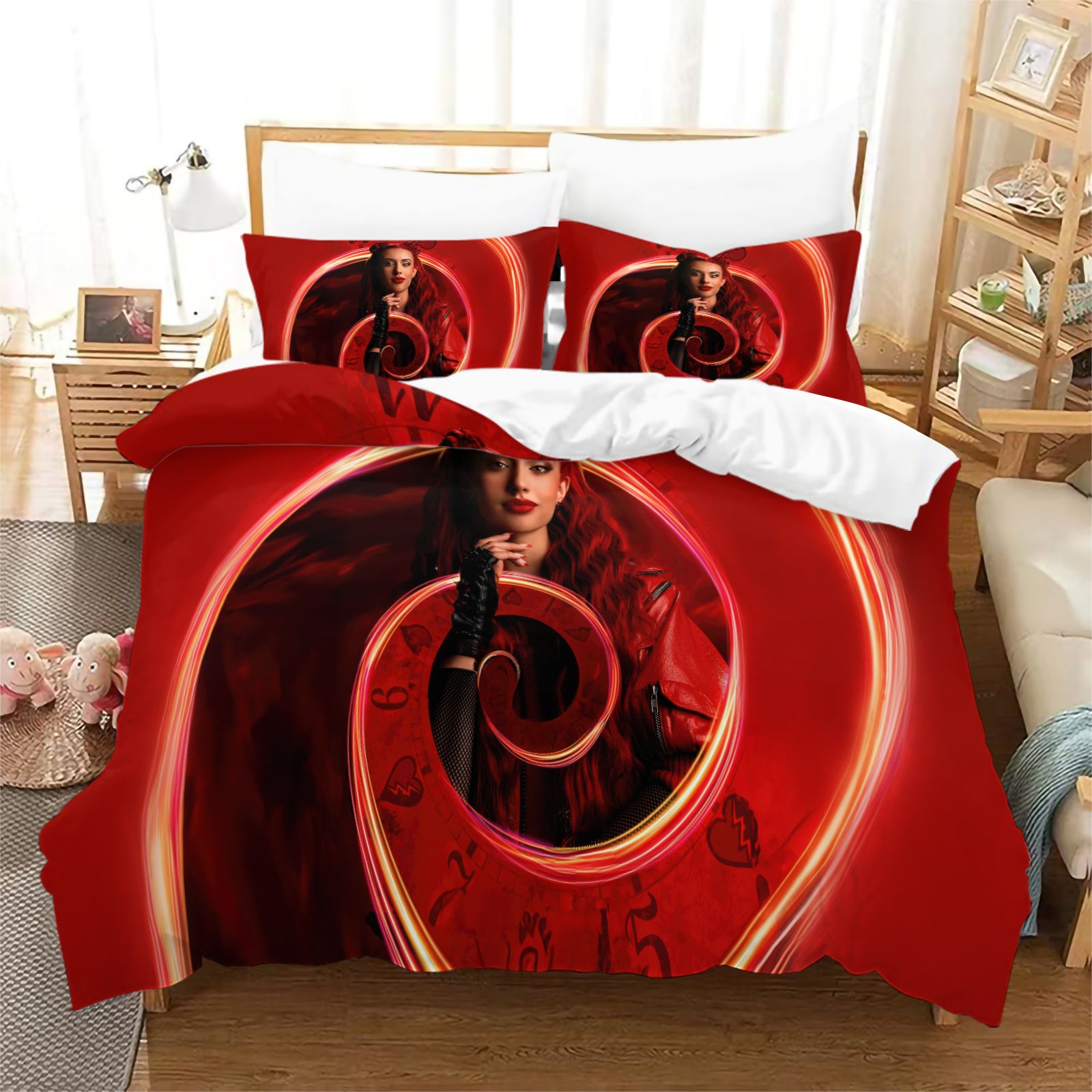 Descendants The Rise of Red Duvet Cover Quilt Case Pillowcase Bedding Set Without Filler