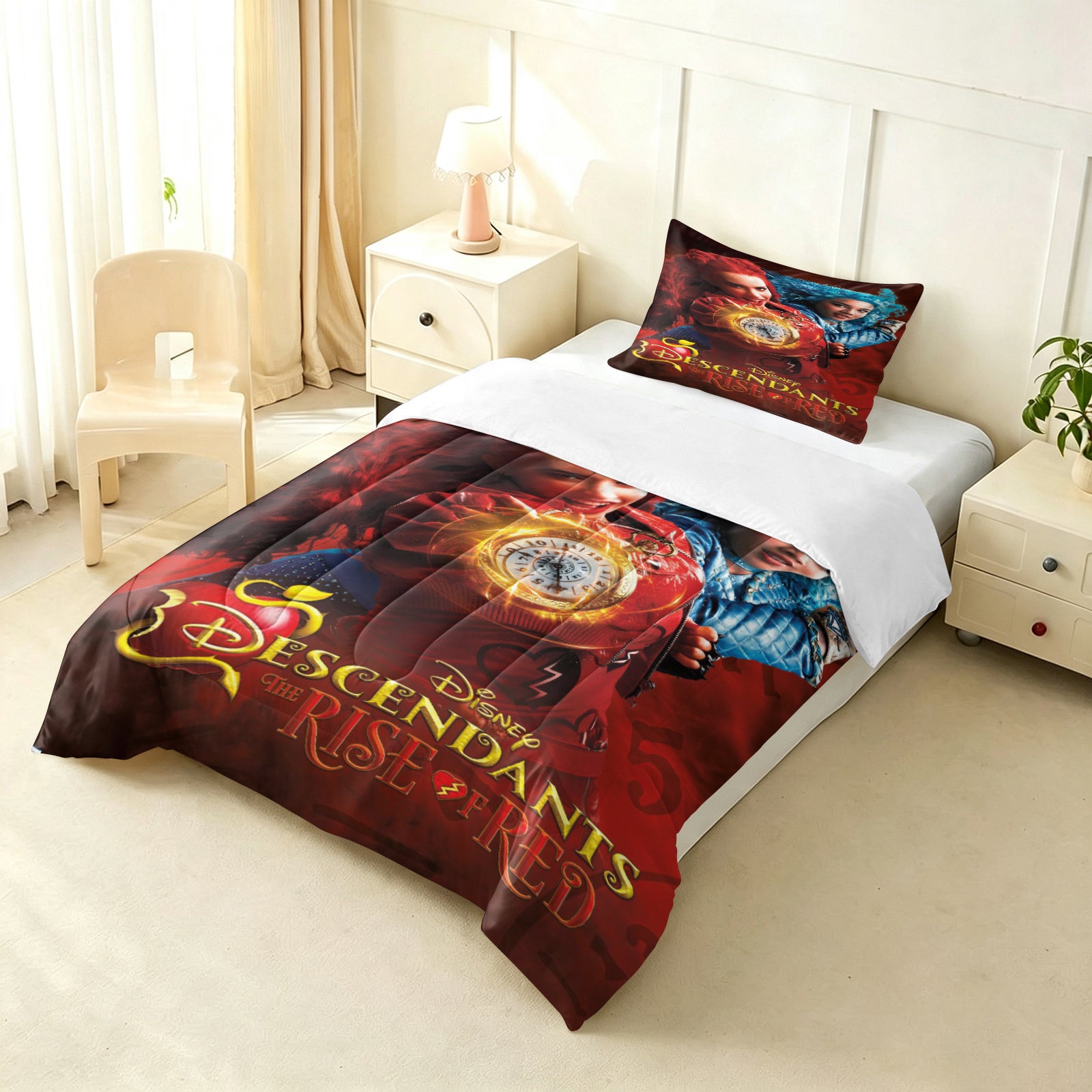 Descendants The Rise of Red Comforter Pillowcase Sets Blanket All Season Reversible Quilted Duvet