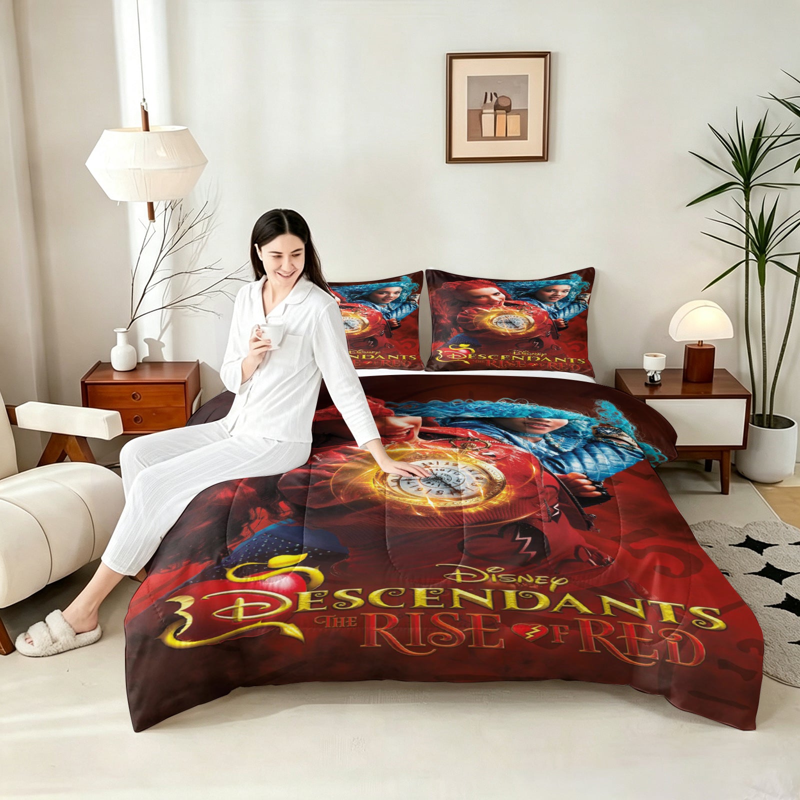 Descendants The Rise of Red Comforter Pillowcase Sets Blanket All Season Reversible Quilted Duvet