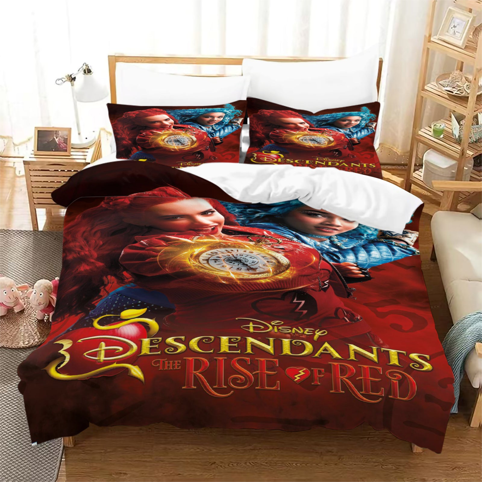 Descendants The Rise of Red Duvet Cover Quilt Case Pillowcase Bedding Set Without Filler