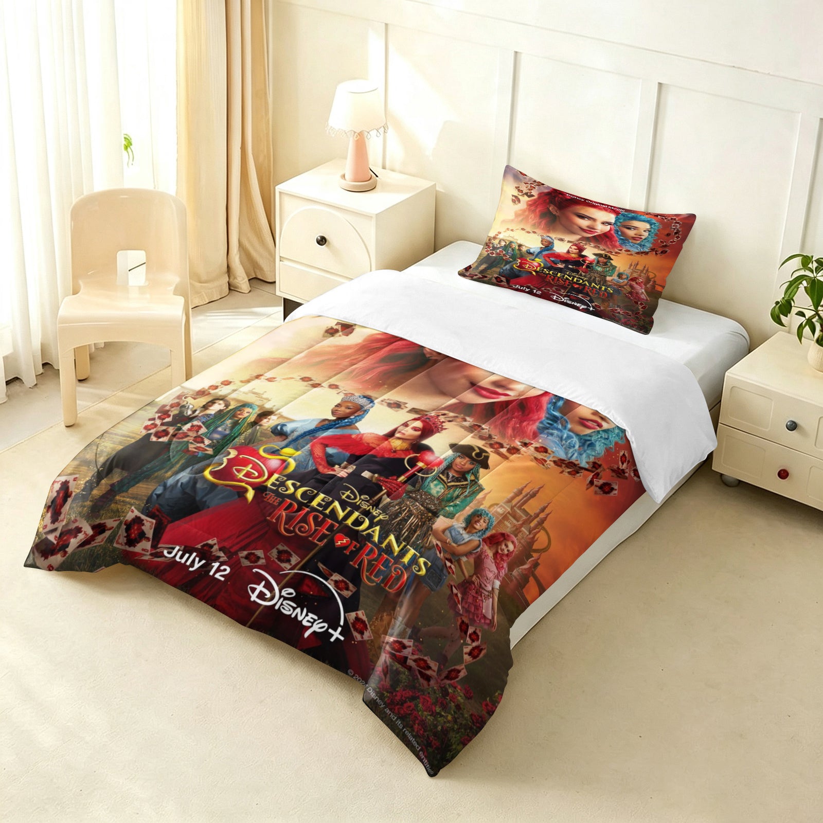 Descendants The Rise of Red Comforter Pillowcase Sets Blanket All Season Reversible Quilted Duvet