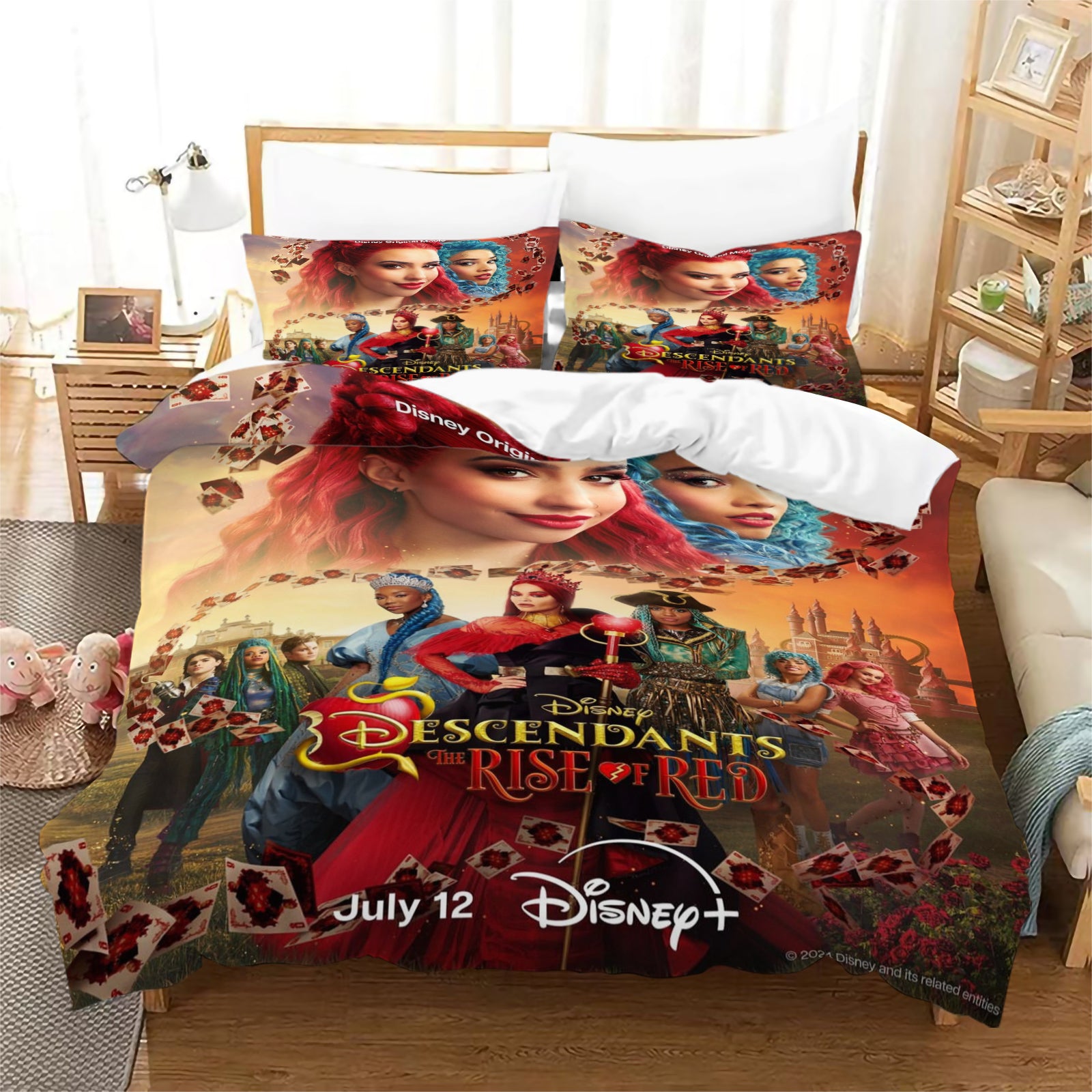 Descendants The Rise of Red Duvet Cover Quilt Case Pillowcase Bedding Set Without Filler