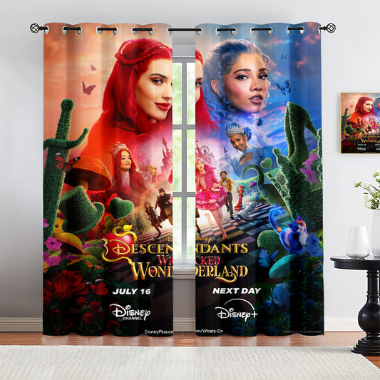 Descendants The Rise of Red Blackout Curtains Drapes For Window Treatment Set 1500