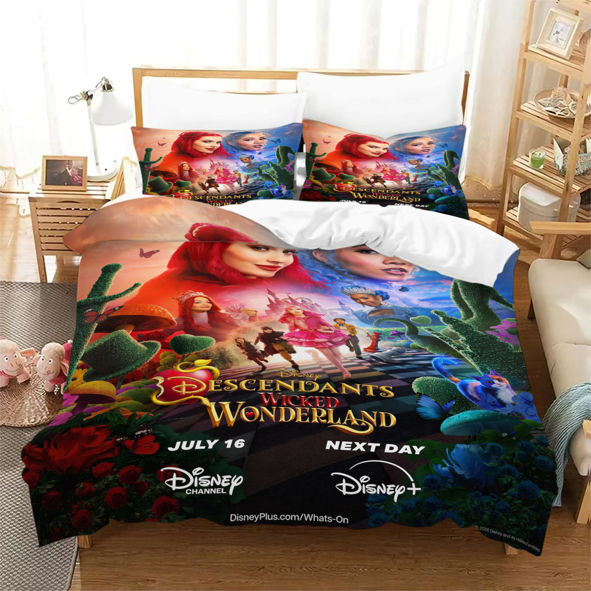 Descendants The Rise of Red Duvet Cover Quilt Case Pillowcase Bedding Set Without Filler