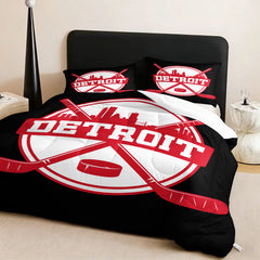 Detroit Red Wings Hockey League Comforter Pillowcase Sets Blanket All Season Reversible Quilted Duvet