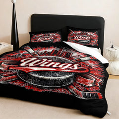 Detroit Red Wings Hockey League Comforter Pillowcase Sets Blanket All Season Reversible Quilted Duvet