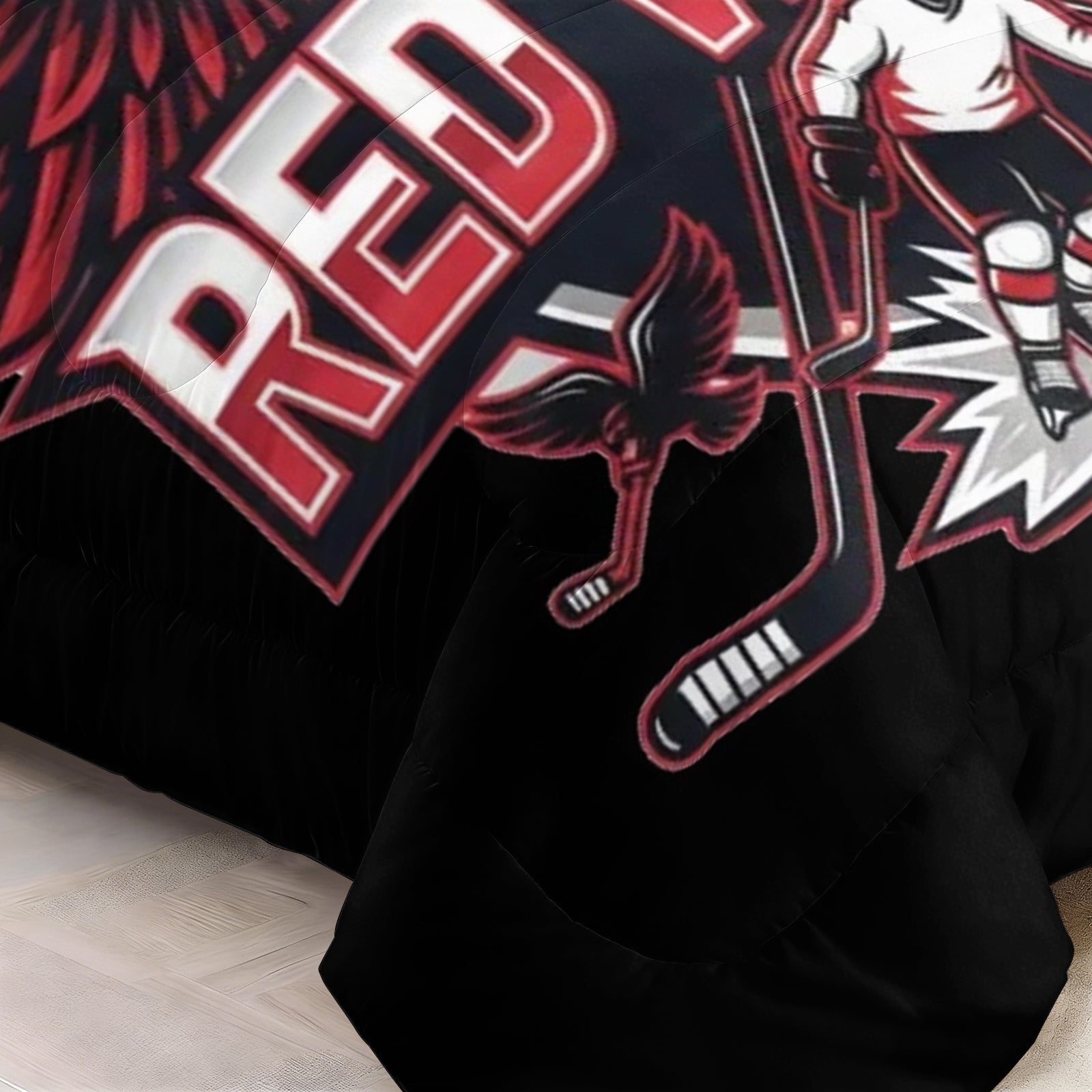 Detroit Red Wings Hockey League Comforter Pillowcase Sets Blanket All Season Reversible Quilted Duvet