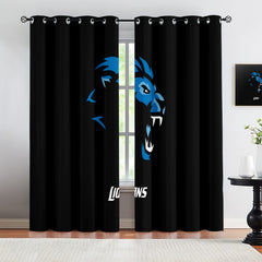 Detroit Lions Blackout Curtains Drapes For Window Treatment Set