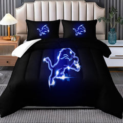 Detroit Lions Comforter Pillowcase Sets Blanket All Season Reversible Quilted Duvet