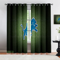 Detroit Lions Blackout Curtains Drapes For Window Treatment Set