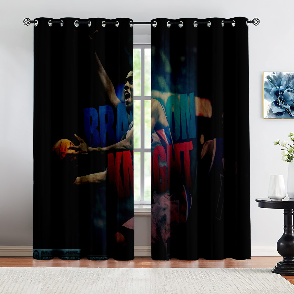 Detroit Basketball Pistons Blackout Curtains Drapes For Window Treatment Set