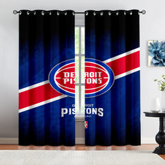 Detroit Basketball Pistons Blackout Curtains Drapes For Window Treatment Set