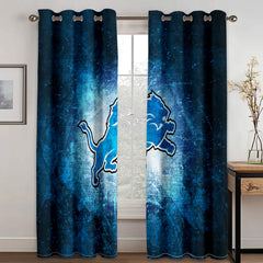 Detroit Lions Football League Curtains Blackout Window Treatments Drapes Room Decor