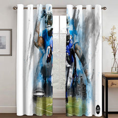 Detroit Lions Football League Curtains Blackout Window Treatments Drapes Room Decor