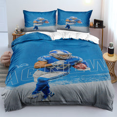 Detroit Lions Football League Duvet Cover Quilt Cover Pillowcase Bedding Set Bed Linen Home Bedroom Decor