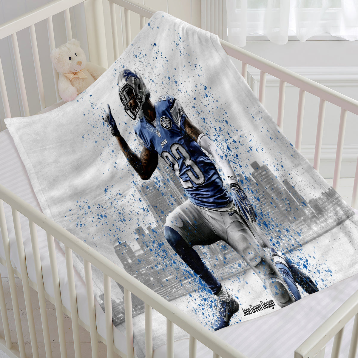 Detroit Lions Football Team Flannel Fleece Throw Blanket