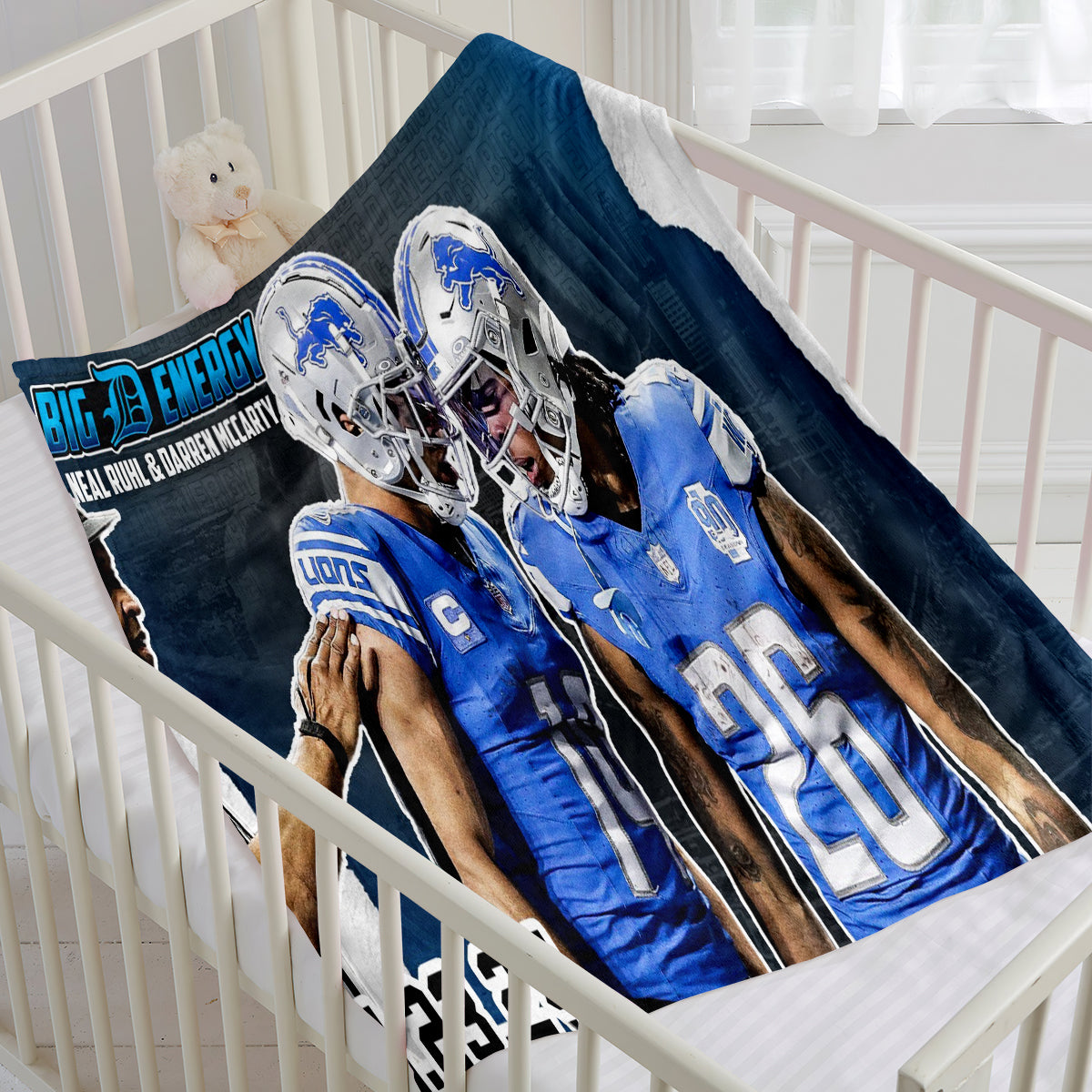 Detroit Lions Football Team Flannel Fleece Throw Blanket