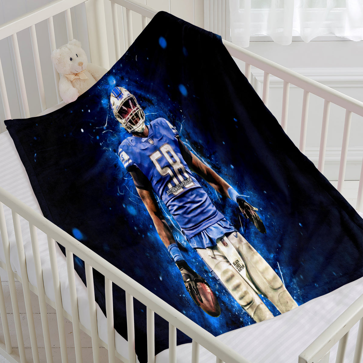 Detroit Lions Football Team Flannel Fleece Throw Blanket