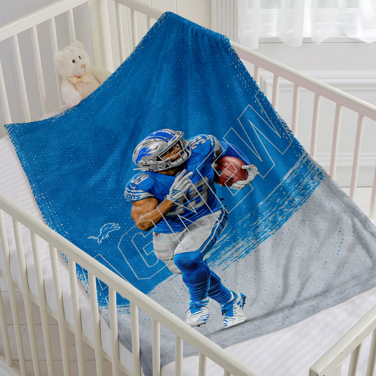 Detroit Lions Football Team Flannel Fleece Throw Blanket