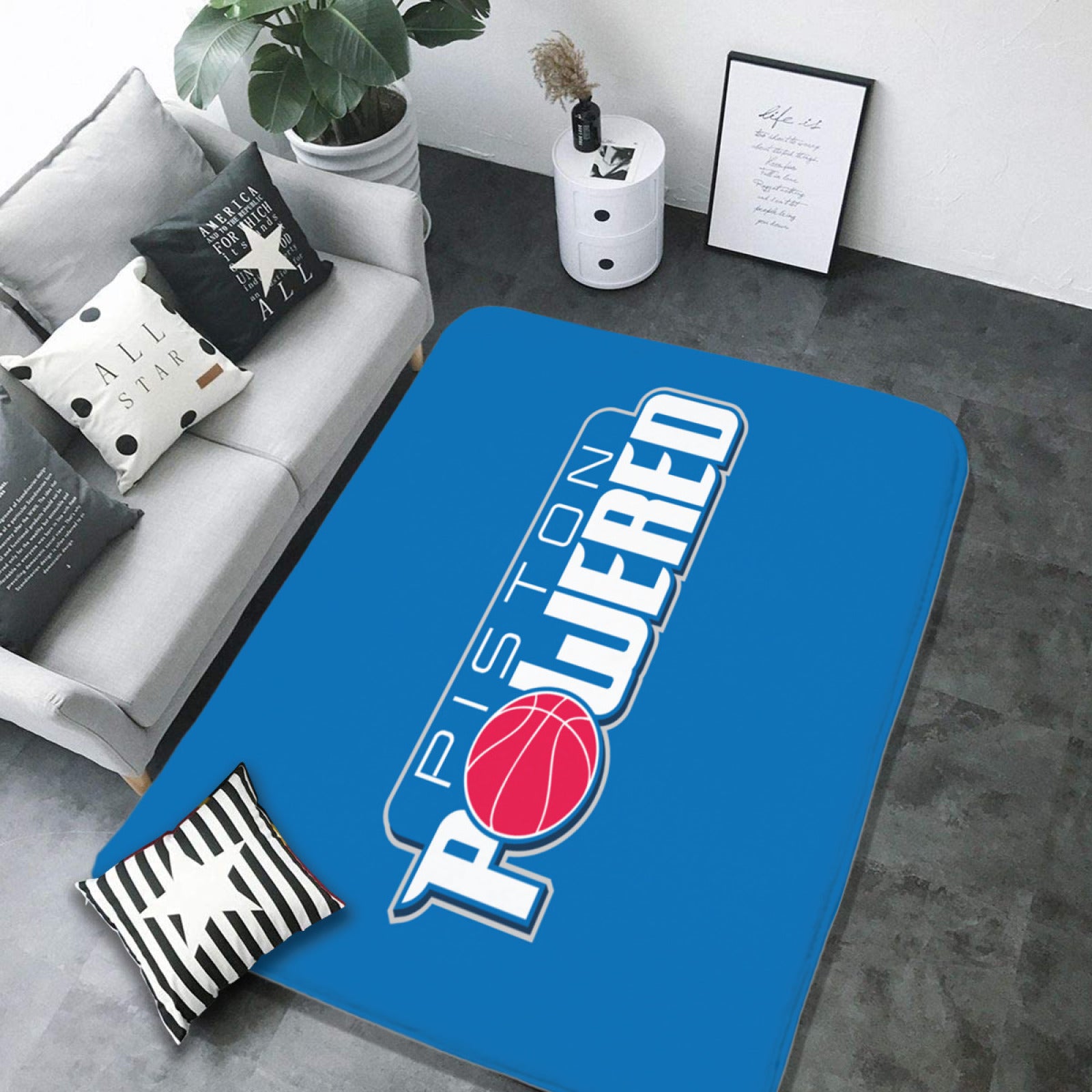 Detroit Basketball Pistons Carpet Living Room Bedroom Mats Kitchen Bathroom Rugs