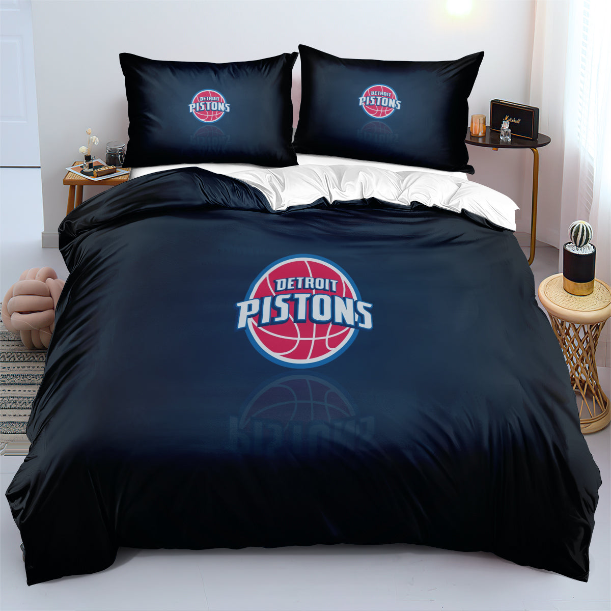 Detroit Pistons Bedding Set Quilt Cover Without Filler
