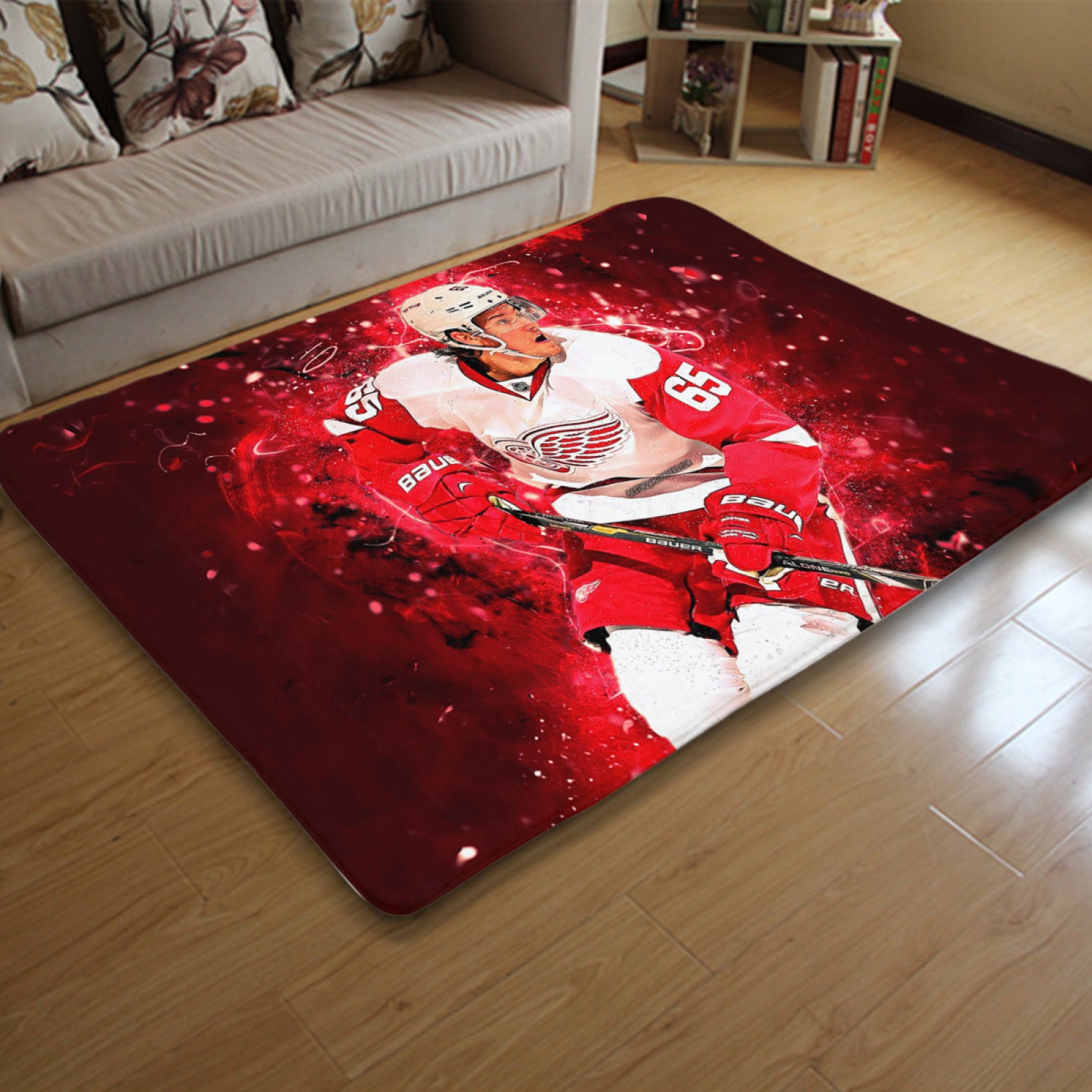 Detroit Red Wings Hockey League Carpet Living Room Bedroom Mats Kitchen Bathroom Rugs