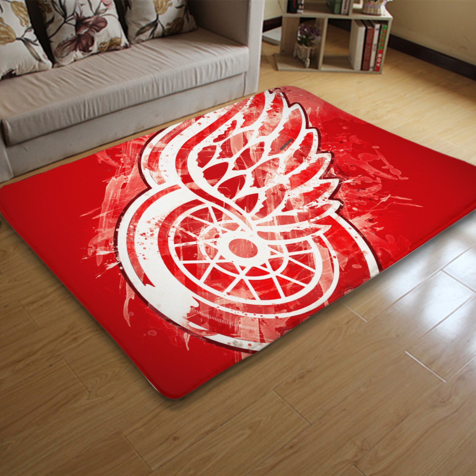Detroit Red Wings Hockey League Carpet Living Room Bedroom Mats Kitchen Bathroom Rugs