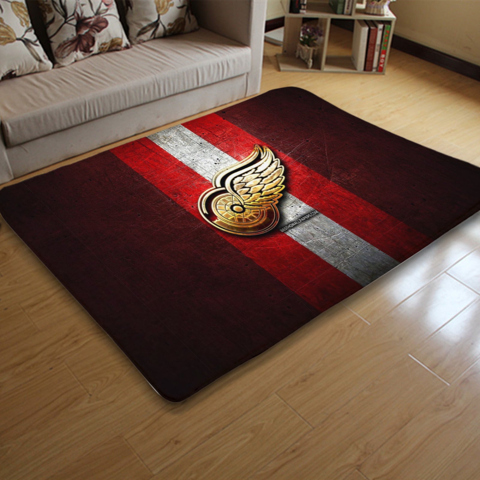 Detroit Red Wings Hockey League Carpet Living Room Bedroom Mats Kitchen Bathroom Rugs