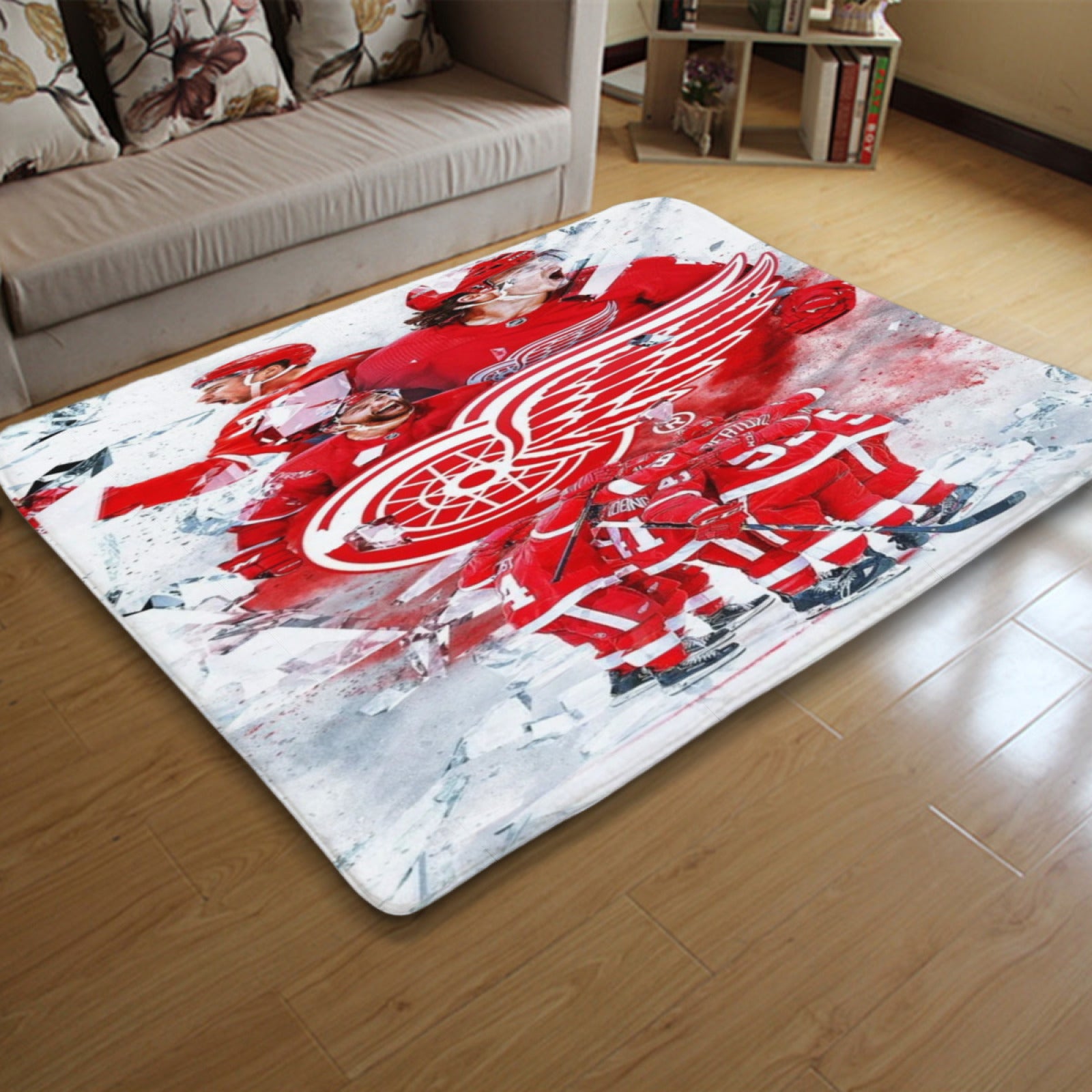 Detroit Red Wings Hockey League Carpet Living Room Bedroom Mats Kitchen Bathroom Rugs